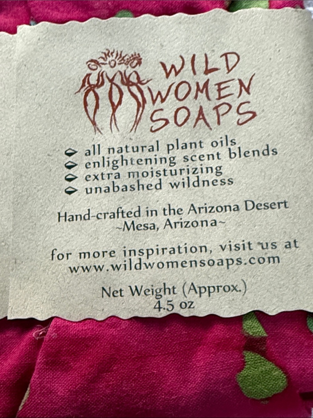 Wild Women Soaps Prickly Pear Bar - Magenta & Green Wrap - Picture 3 of 5